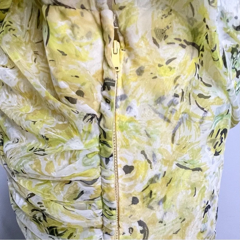 EMMA DOMB Vintage 1950’s Floral Print Off Shoulder Chiffon Gown Maxi Dress - Picture 7 of 11